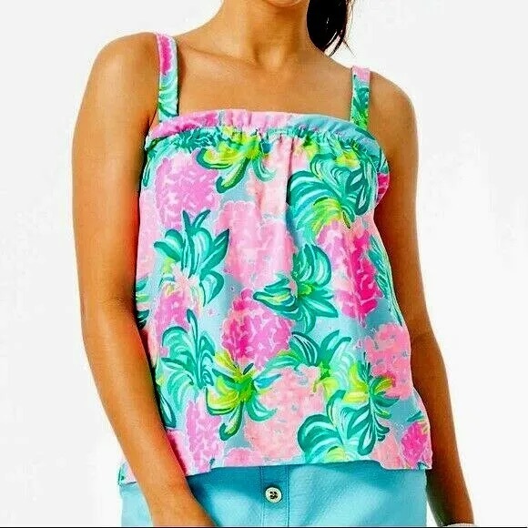 Lilly Pulitzer Tropical Pink and Green Tank Top - Picture 2 of 14